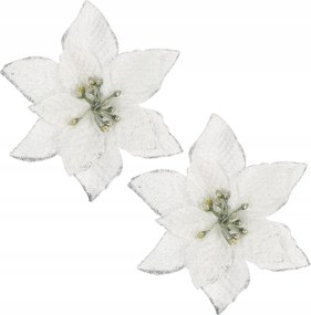2x Poinsecia Betlehemi Csillag Fehér Viråg 13cm Karåcsonyfa Dekoråció