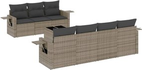 vidaXL 8 részes szürke polyrattan kerti ülőgarnitúra párnákkal