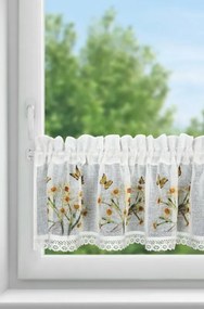 Flora pillangós vitrázs függöny Fehér 30x150 cm