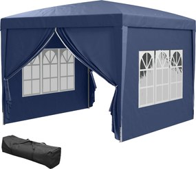 Outsunny Pavilon kb. 3x3m, Vízálló, Stabil, Télen is Használható, Összecsukható Pavilon, UV Védelem 50+, Hajtható Partisátor Kerti Sátor 4 Oldalfallal