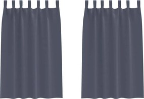 vidaXL Fekete Függöny Gyűrűkkel 2 pcs Antracit 175 x 140 cm Poliészter