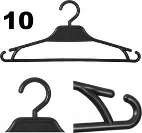 10 x Ruhaakasztó Fekete univerzális 31cm