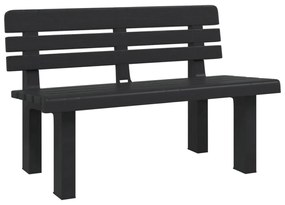antracitszürke polipropilén kerti pad 110 x 52 x 71 cm
