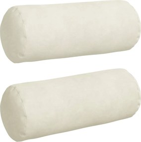 vidaXL Hengerpárnák 2 pcs Krém Ø 15 x 40 cm Bársonyos szövet