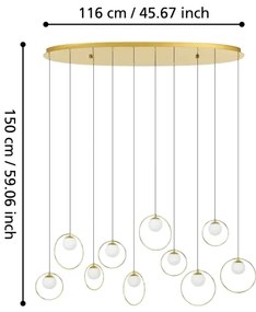 Eglo 390347 - LED Dimmelhető csillár zsinóron PORTOCOLOM 10xLED/3W/230V arany