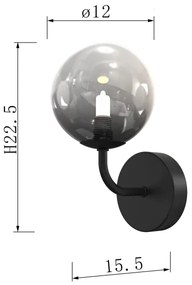 ONLI - Fali lámpa PALOMA 1xG9/10W/230V fekete/füstös