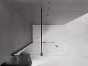 Mexen Velar, nyílásba tolóajtó Walk-In típusú 110 cm, 8 mm átlátszó üveg, fekete matt, 871-110-000-03-70