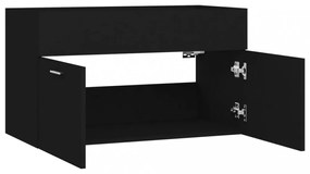 fekete szerelt fa mosdószekrény 80 x 38,5 x 46 cm