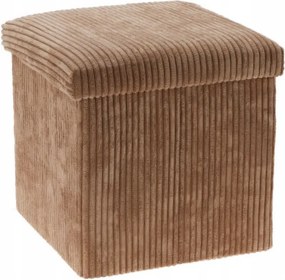 Puff Tárolórekesszel Poliészter Mdf 38 X 38 X 38 CM Barna 55 L