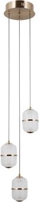 ITALUX PND-34375-3-HBR ALANI Többágú Függesztett Lámpa Átlátszó, Arany LED IP20