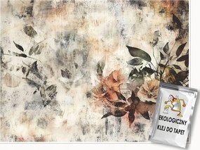 Fotótapéta Virágok Vintage Beton Bézs Hálószoba Nappali Tapéta 300x210