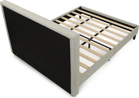 Dvoulůžková postel, látka, béžová, BED-M180 CRM2