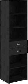 vidaXL Magasfiú fiókkal Fekete tölgy 50 x 42,5 x 185 cm Faanyag