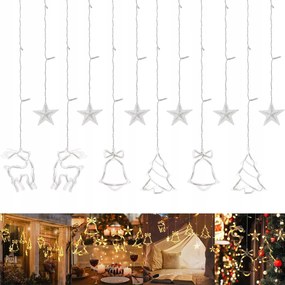 Fényfüggöny Csillagok Karácsonyi Csillagok Ablak Led Lámpák