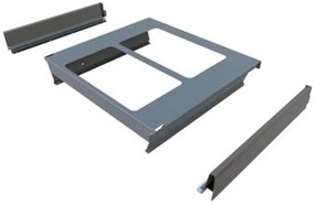 Hulladékgyűjtő Elletipi SQUARE 2.0 450, szelektív, frontkihúzású, szürke, 2*24L