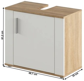 Szekrény a mosdó alá Leah  02 (szonoma tölgy + matt fehér). 1065345