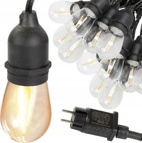 Kerti Fényfüzér Fénylánc Terasz Pavilon 20 Led E27 20M Hosszú