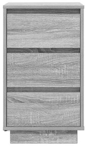 szürke sonoma színű éjjeliszekrény LED-világítással 38x34x65 cm