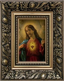 Vászonkép 25x20 Jézus Krisztus Jézus Szíve Arany Díszített Fa Keret