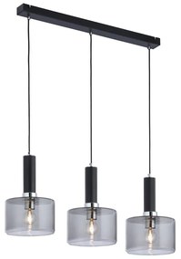 Jupiter 1860 - VA3 - Csillár zsinóron VANES 3xE27/60W/230V ezüst/fekete