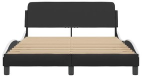 fekete és fehér műbőr ágykeret Dover 140 x 200 cm