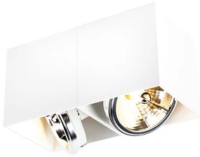Design mennyezeti spotlámpa fehér téglalap alakú 2 lámpás - Box