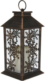 Trifle Snowflake lámpás LED gyertyával fekete, 14 x 28 cm