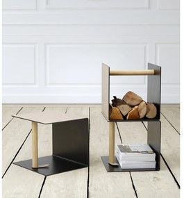 Fekete-szürke dekoratív fém-öko bőr tárolódoboz 32x38x31 cm Bull – LIND DNA