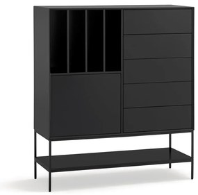 Fekete szekrény 120x140x45 cm Platt – Teulat