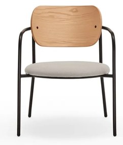 Szürke fotel tölgyfa dekorral Eclipse - Teulat