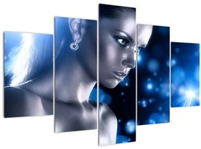 Kék csillogású nő képe (150x105 cm)