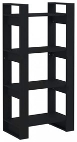fekete tömör fa könyvszekrény/térelválasztó 60 x 35 x 125 cm