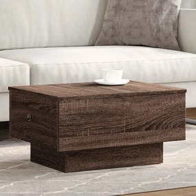 Barna tölgy színű szerelt fa dohányzóasztal 60 x 45 x 31 cm