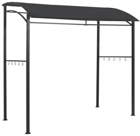 antracitszürke acél grillpavilon 215 x 150 x 220 cm