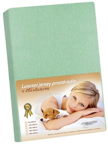 Jersey lepedő elasztánnal, zöld , 90 x 200 cm