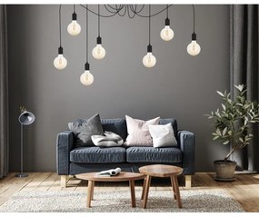 Csillár zsinóron MIROS 7xE27/60W/230V pók fekete