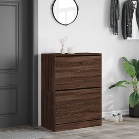 barna tölgy cipőszekrény 2 kihajtható fiókkal 80x42x108 cm