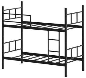MAVEN fém emeletes ágy 90x200 cm fekete teherbírás: 2×100 kg