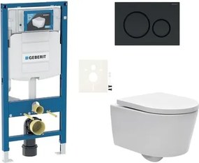 Fali WC szett Geberit könnyűszerkezetes falakba / falsík előtti + WC SAT Brevis SIKOGESBRES20BL