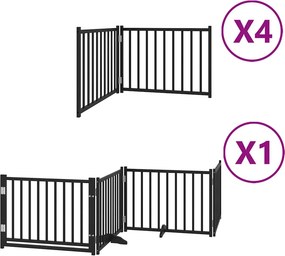 vidaXL fekete nyárfa 12 paneles összecsukható kutyakapu ajtóval 960 cm
