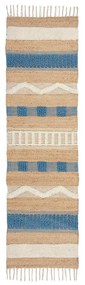 Kék-natúr színű kézi szövésű jutakeverék futószőnyeg 60x230 cm Medina Jute – Flair Rugs