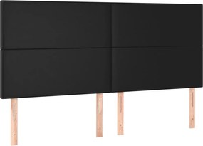 fekete műbőr fejtámla 180x5x118/128 cm