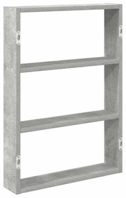 betonszürke szerelt fa fali polc 43 x 9 x 60 cm
