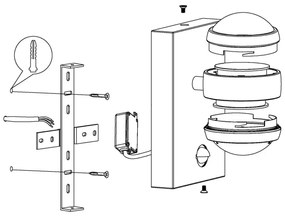 Eglo 96019 - LED Kültéri fali lámpa a mozgásérzékelős SESIMBA 1 2xLED/3,7W