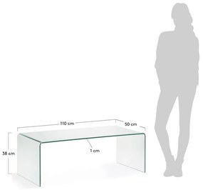 Üveg dohányzóasztal 50x110 cm Burano – Kave Home