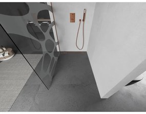 Mexen Kioto, Walk-In zuhany paraván 100 x 200 cm, 8 mm átlátszó üveg fehér mintás, réz matt profil, 800-100-101-65-97