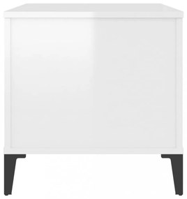 magasfényű fehér szerelt fa dohányzóasztal 90x44,5x45 cm