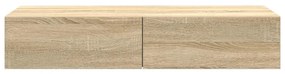 Falipolc fiókokkal sonoma tölgy 100x36x19 cm műszaki fa