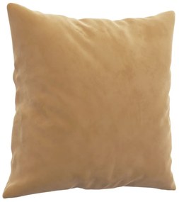 2 személyes barna bársony kanapé díszpárnákkal 120 cm