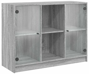 szürke sonoma színű szerelt fa tálalószekrény 102x37x75,5 cm